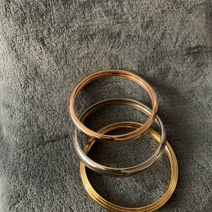 Joan Rivers vintage bangles Tri tone …wear alone or all together